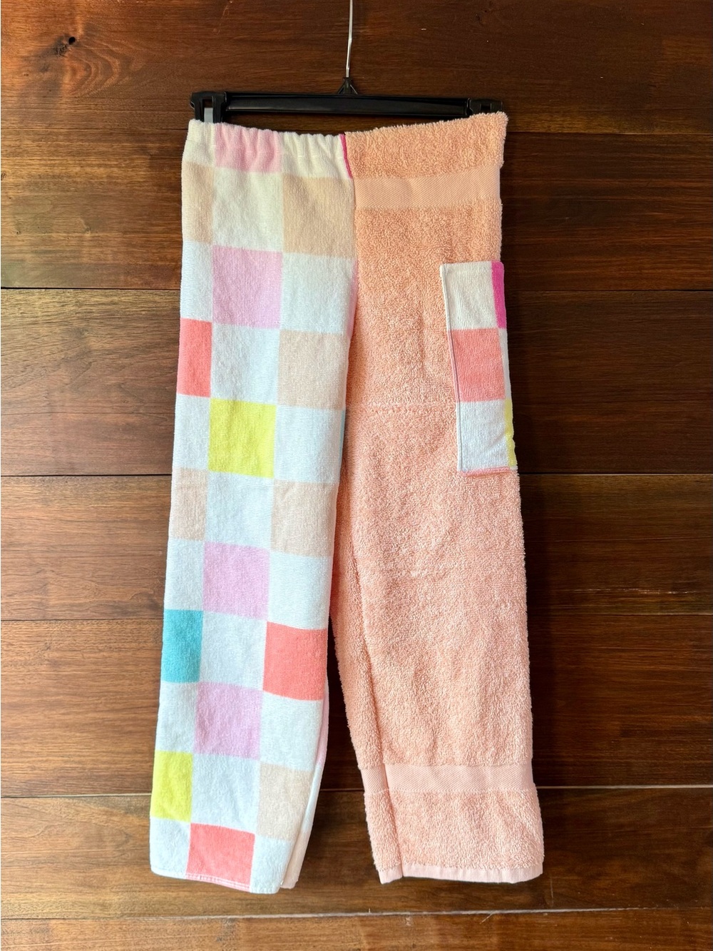 Towel pants checkers and peach